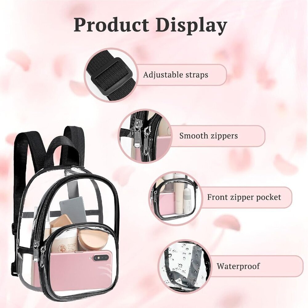 Mini Clear Backpack PVC Small Transparent Bag for… - image 4